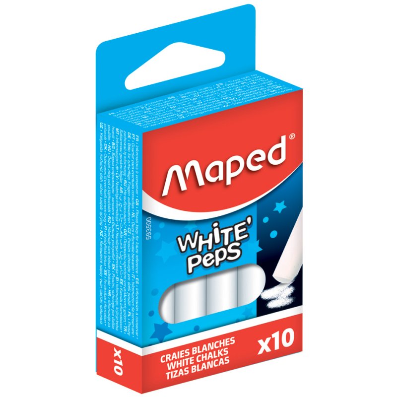 Maped craies pour tableau, blanc, rond, 10 pièces