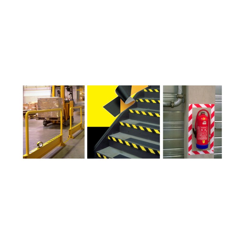 3M PVC tape 767i, red/white, striped, 50 mm × 33 m