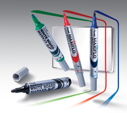 Pentel whiteboard marker MAXIFLO MWL5S, zwart, fijne ronde punt, 1,6 mm
