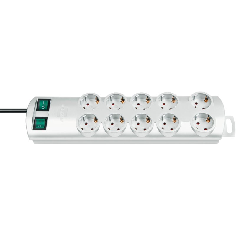 brennenstuhl multiprise Primera-Line Technik, 10 prises, argent, câble 2 m