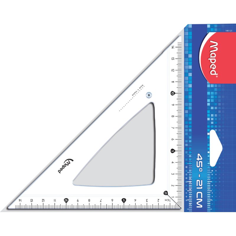 Maped set square 45 degrees, transparent