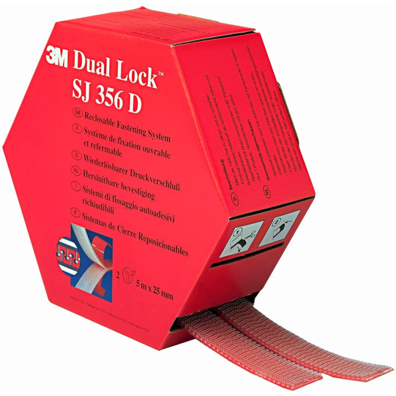 3M Dual Lock flexibele druksluiting, transparant, 25,4 mm × 5 m, 2×5 m
