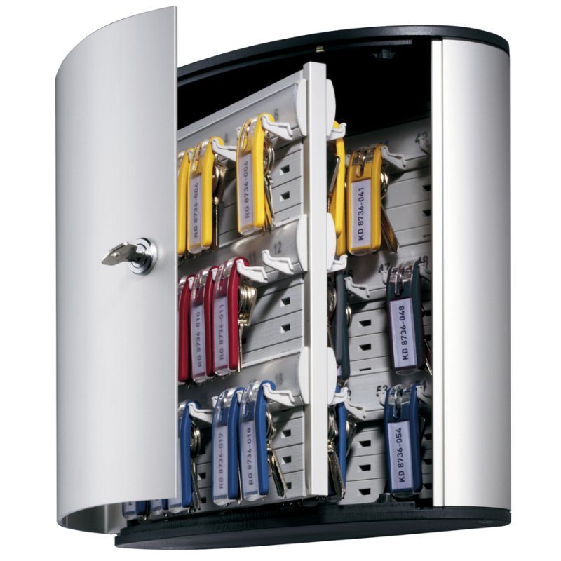 DURABLE sleutelkast KEY BOX 72, 72 sleutels, metallic-zilver, aluminium