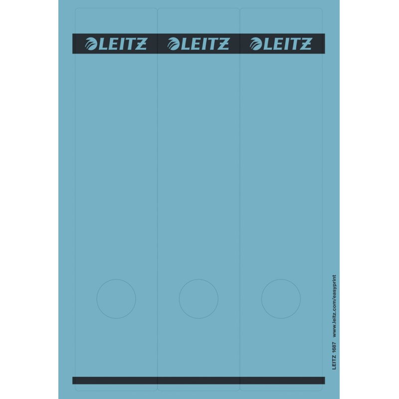 LEITZ étiquette de dos de classeur, 61 × 285 mm, bleu, 75 pièces