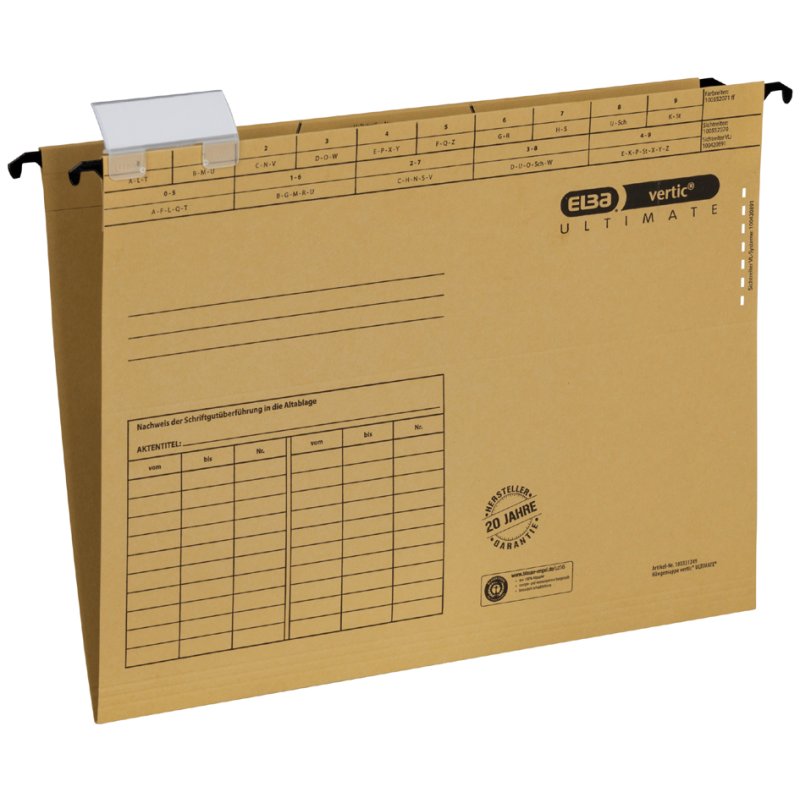 ELBA hanging wallet opening at the top A4, natural brown, 240 g/m², 25 pieces