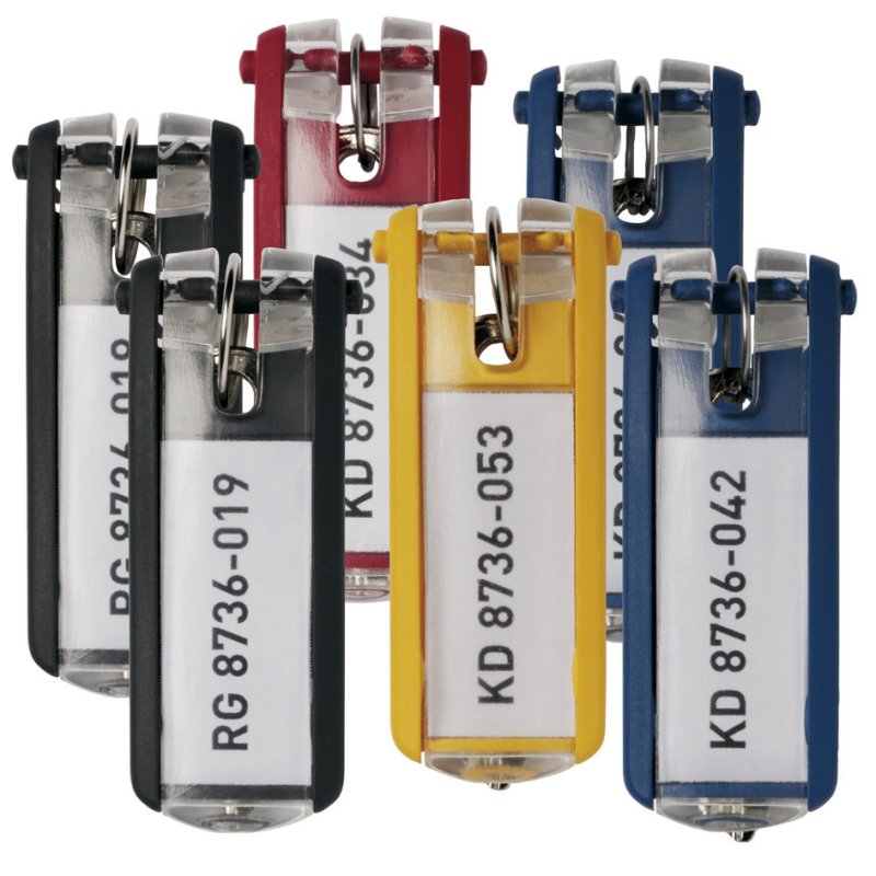 DURABLE sleutelhangers KEY CLIP, kleurenmix, beschriftingsveld, 6 stuks