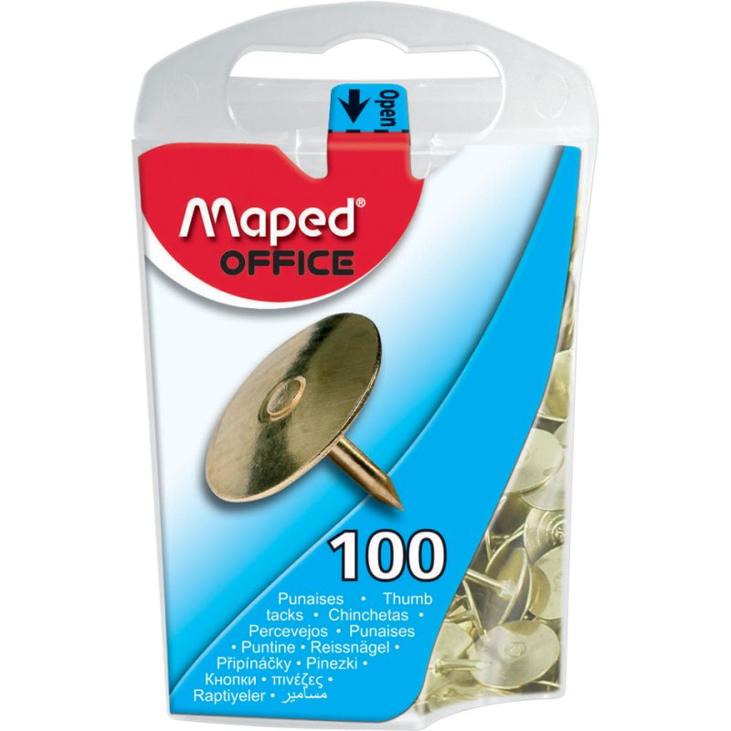 Maped épingles plastique, 4 couleurs, 10 mm, 100 pièces