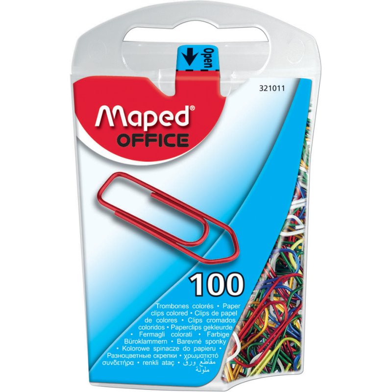 Maped paperclips, 25 mm, 100 stuks, gesorteerd