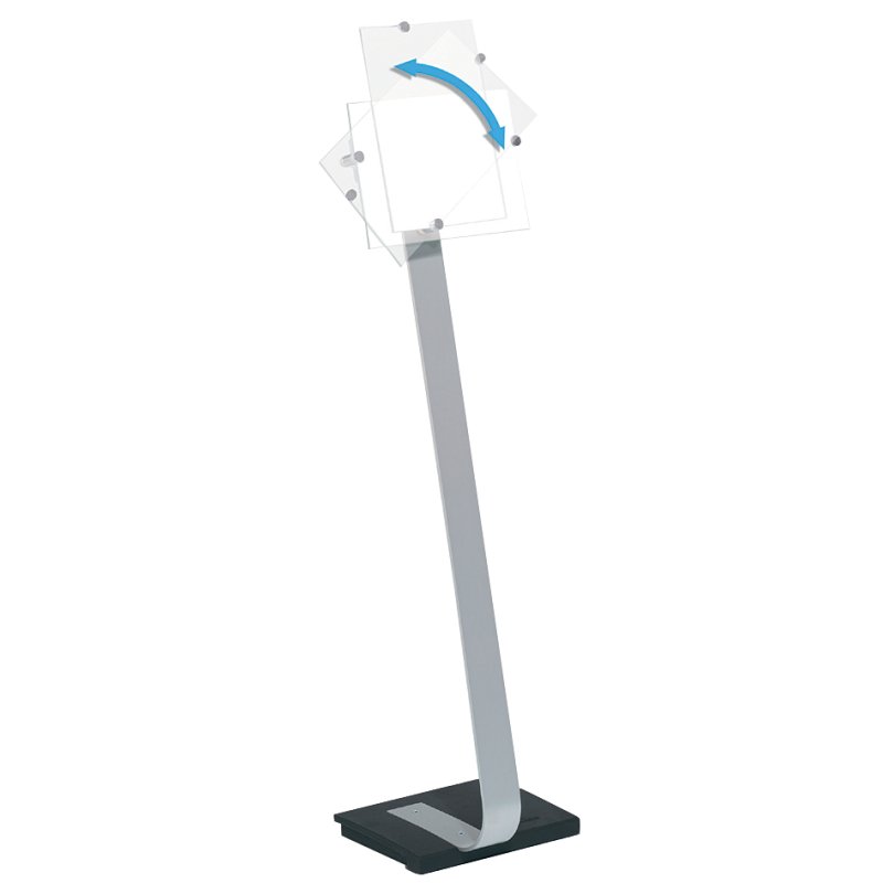 DURABLE support d'information CRYSTAL SIGN, A4, aluminium, hauteur réglable