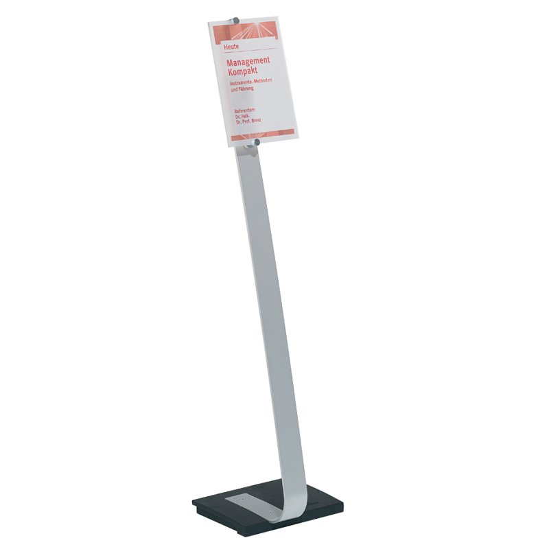 DURABLE support d'information CRYSTAL SIGN, A4, aluminium, hauteur réglable