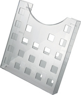 helit brochurehouder the grid, A4 staand, grijs-transparant, polystyrol
