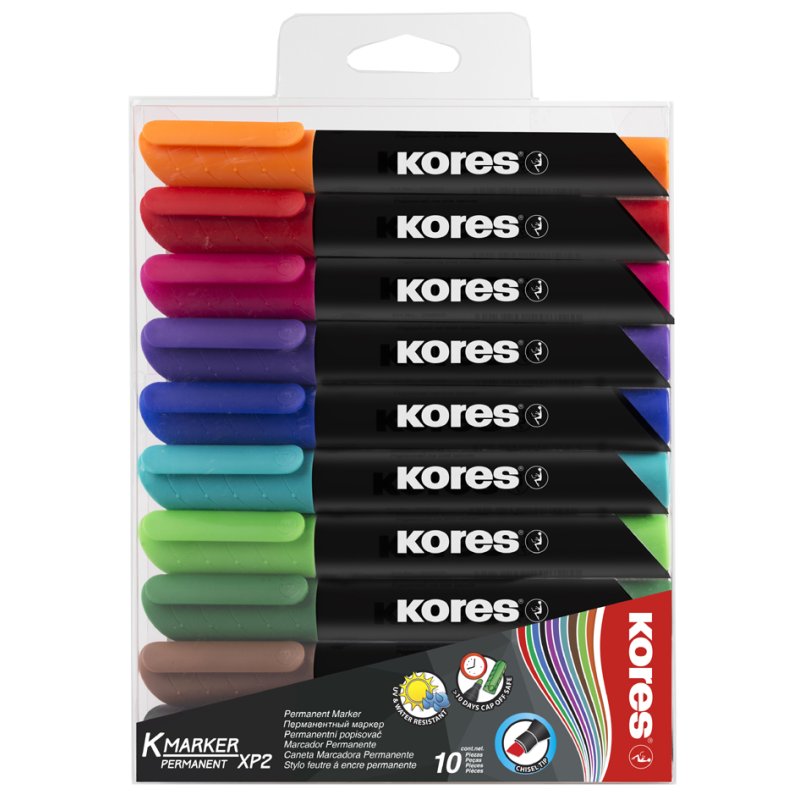 Kores marqueurs permanents K MARKER, rechargeables, 4 pièces, 3,0 mm
