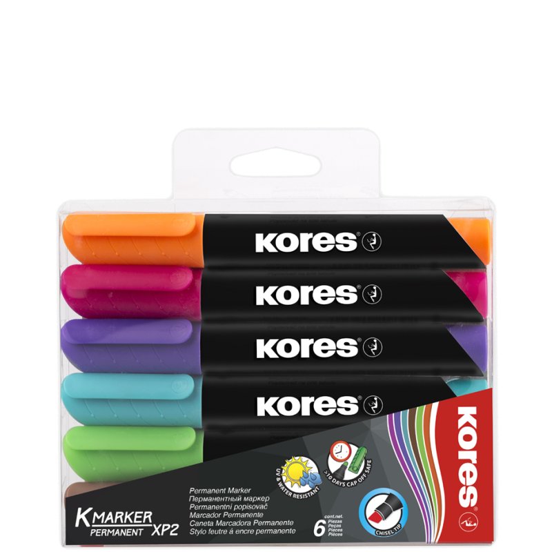 Kores marqueurs permanents K MARKER, rechargeables, 4 pièces, 3,0 mm