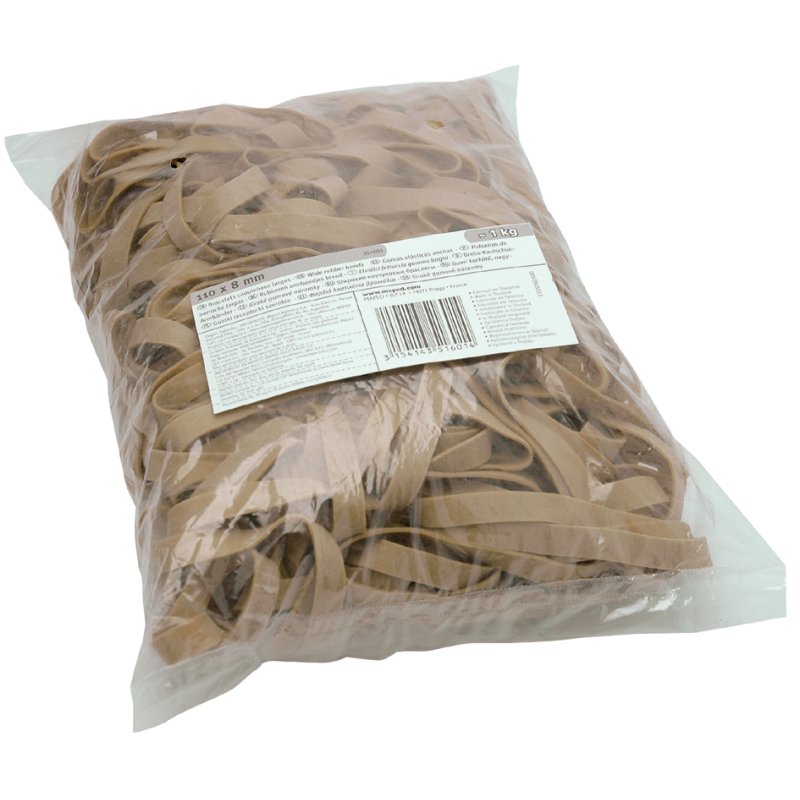 Maped élastiques naturel, 150 × 10 mm, emballage économique, 1000 g