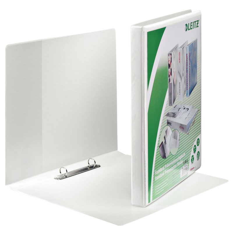 LEITZ classeur de présentation A4 extra large, blanc, 2 anneaux en D