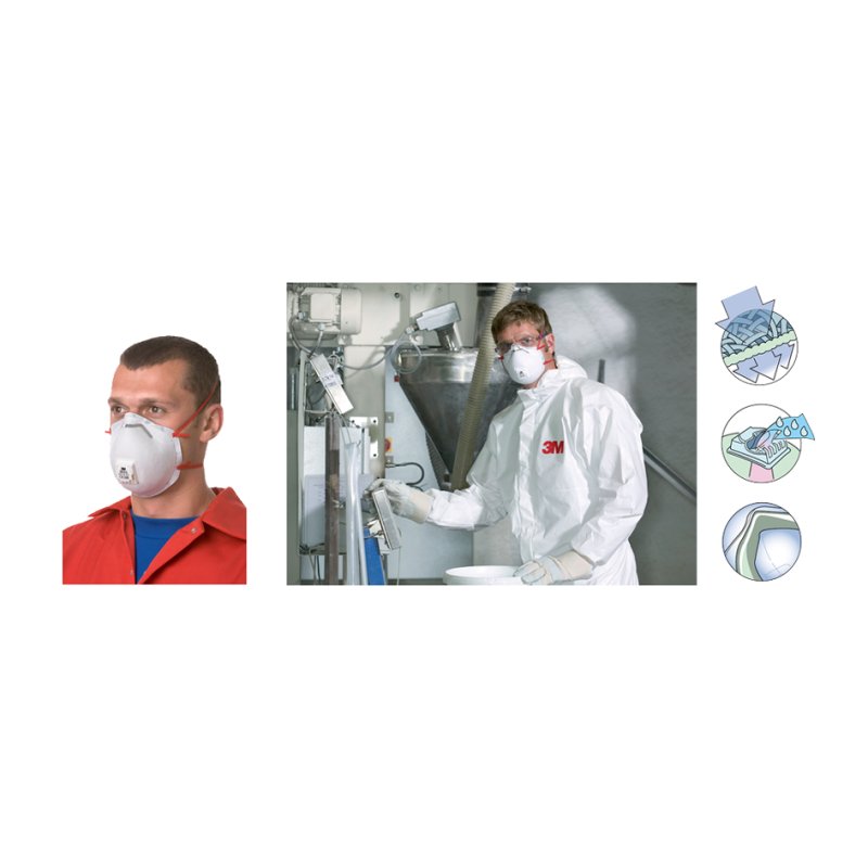 3M stofmasker 8833, FFP3, met uitademventiel, 10 stuks