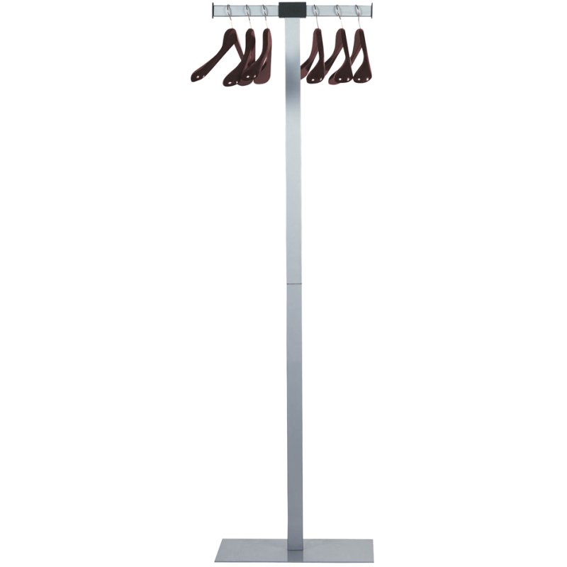 UNiLUX clothes rack SPIRIT, steel metal grey, 6 wooden hangers