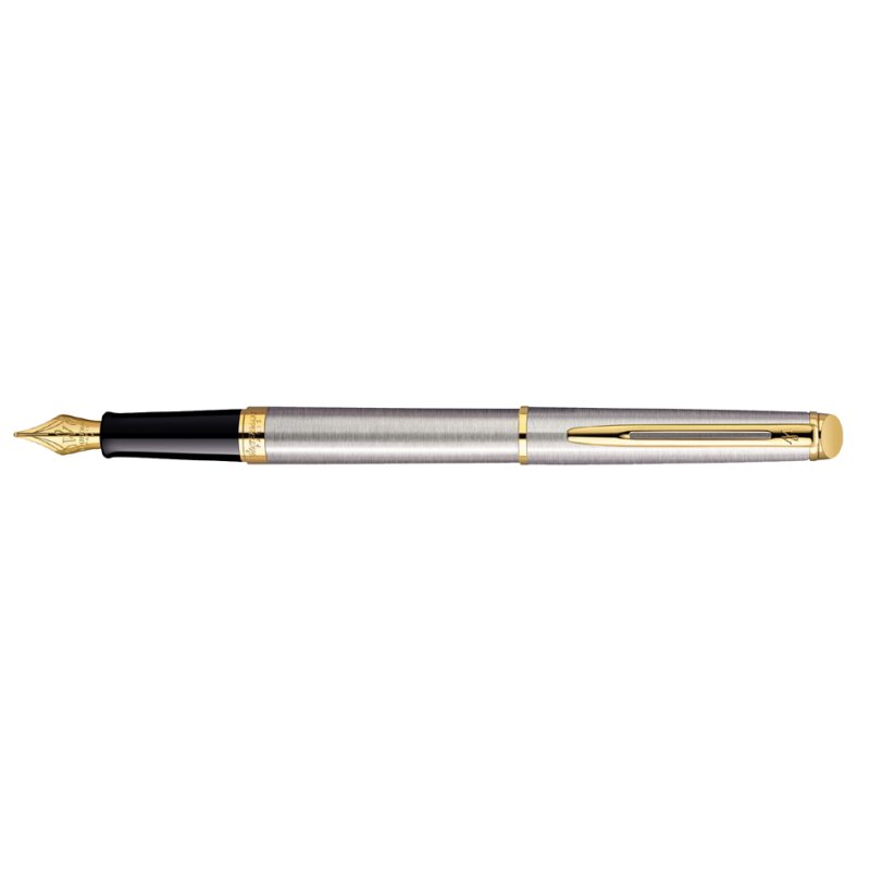 WATERMAN stylo plume Hémisphère, laqué noir, détails couleur or, pointe moyenne