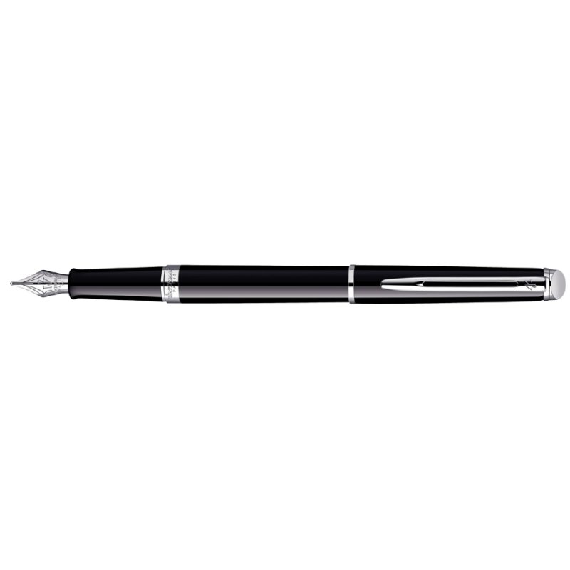 WATERMAN stylo plume Hémisphère, laqué noir, détails couleur or, pointe moyenne