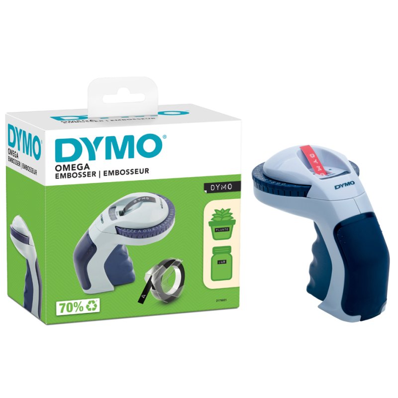 DYMO Omega labelmaker, hellblauw, 9 mm breedte, ergonomische grip