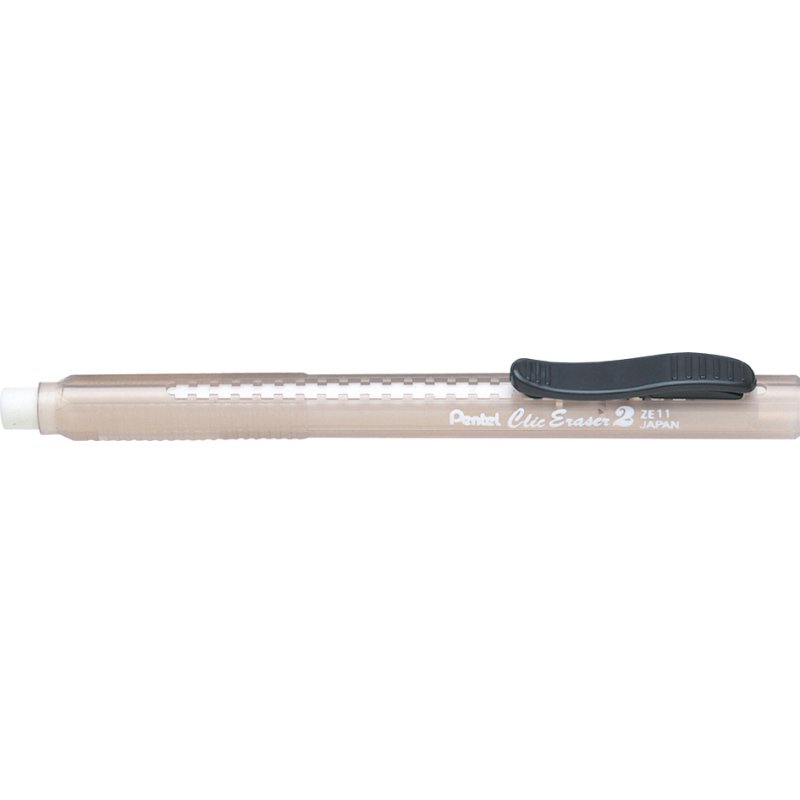 Pentel ClicEraser2 gomme, forme de stylo, rechargeable, bleu-transparent