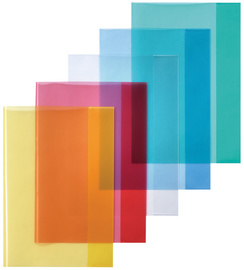 herlitz kaftomslag A4, transparant, geassorteerde kleuren, 3 stuks