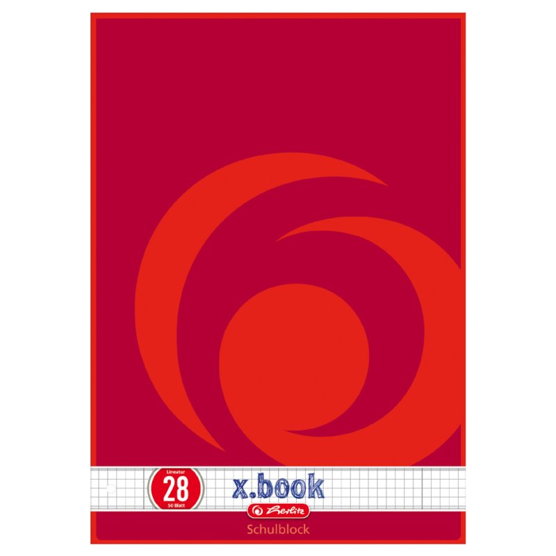 herlitz schrift A4, geruit, rood dekblad, 50 vel
