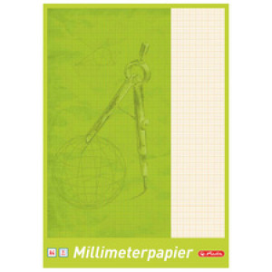 herlitz millimeterpapierblok A3, rood raster, 80 g/m², 20 vel