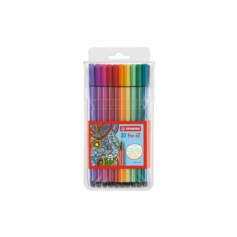 STABILO viltstiften Pen 68, etui, 30 stuks, 1,0 mm