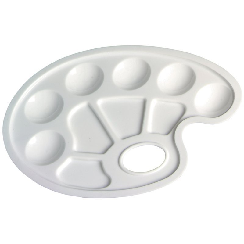 herlitz palette de mélange peinture ovale, plastique, blanc, 235×170 mm