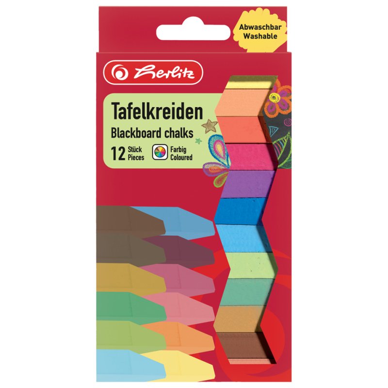 Herlitz craies, couleur, carré, 12 pièces
