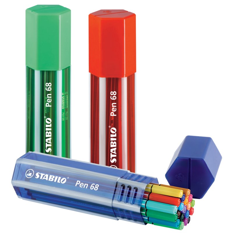 STABILO feutres Pen 68, couleurs assorties, 20 pièces, 1,0 mm