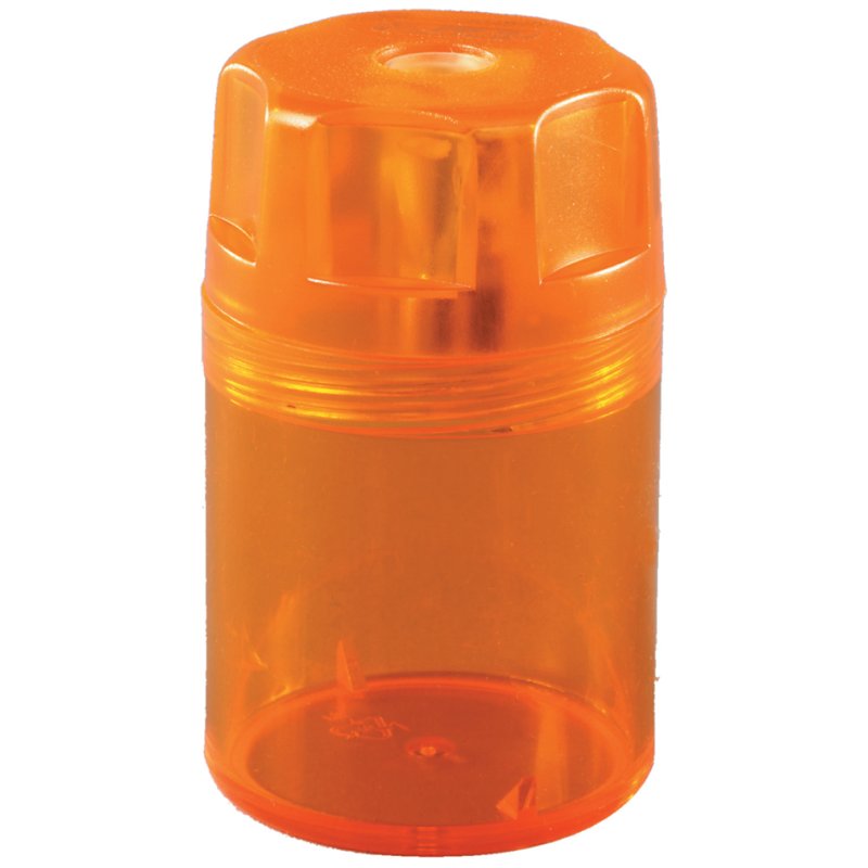 herlitz pencil sharpener plastic, with collection tray, translucent
