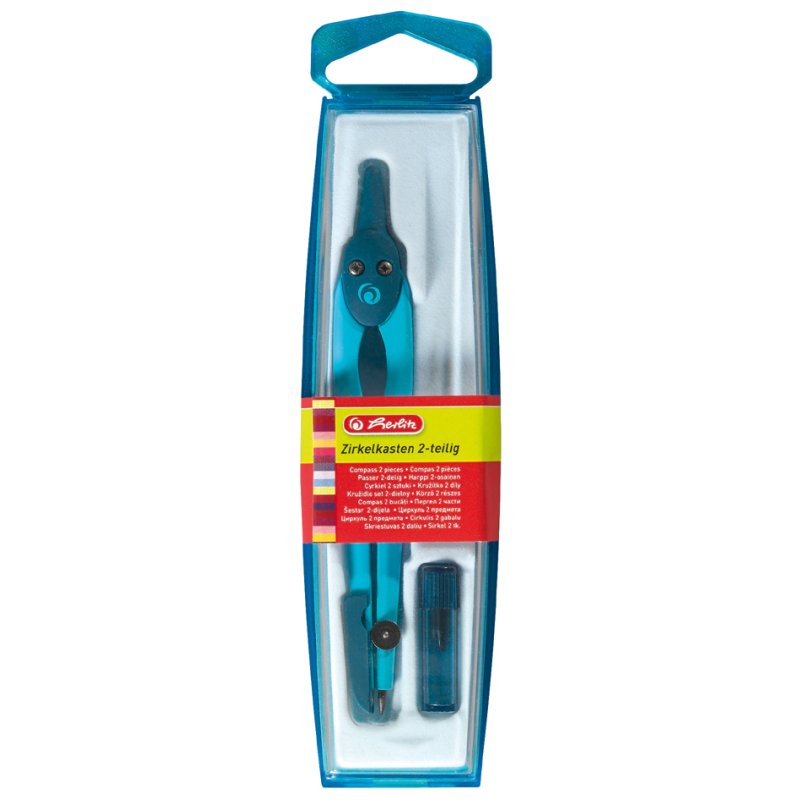 herlitz étui à compas, 2 pièces, couleurs mélangées, 110 mm