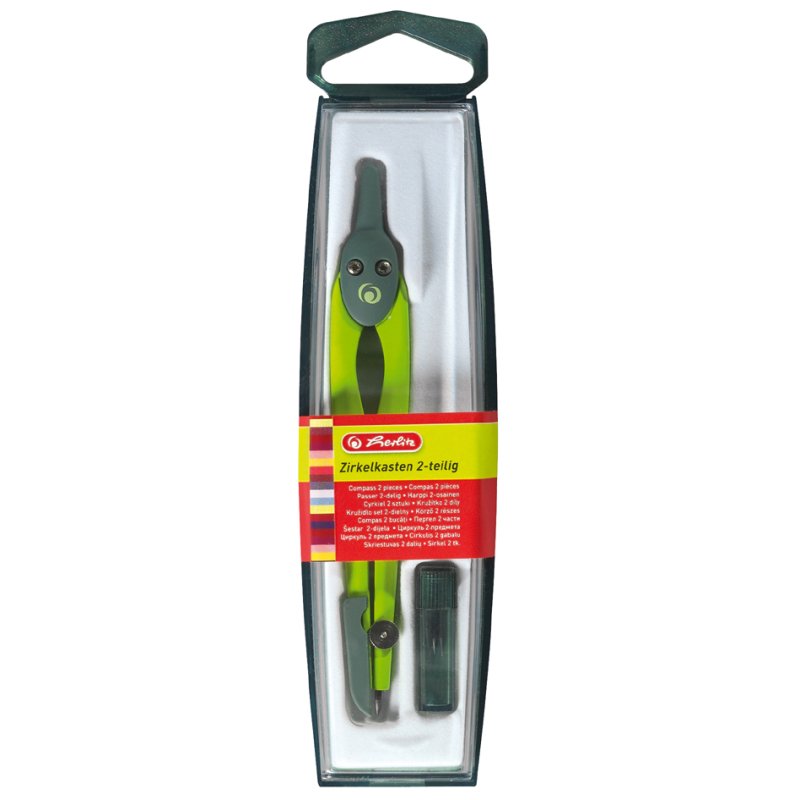 herlitz étui à compas, 2 pièces, couleurs mélangées, 110 mm