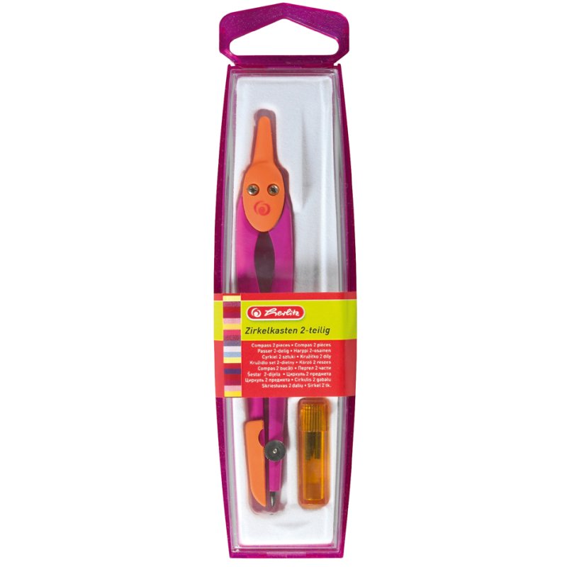 herlitz étui à compas, 2 pièces, couleurs mélangées, 110 mm