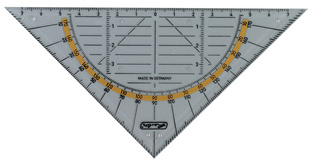 herlitz meetdriehoek 160 mm, transparant kunststof, zwarte schaalverdeling