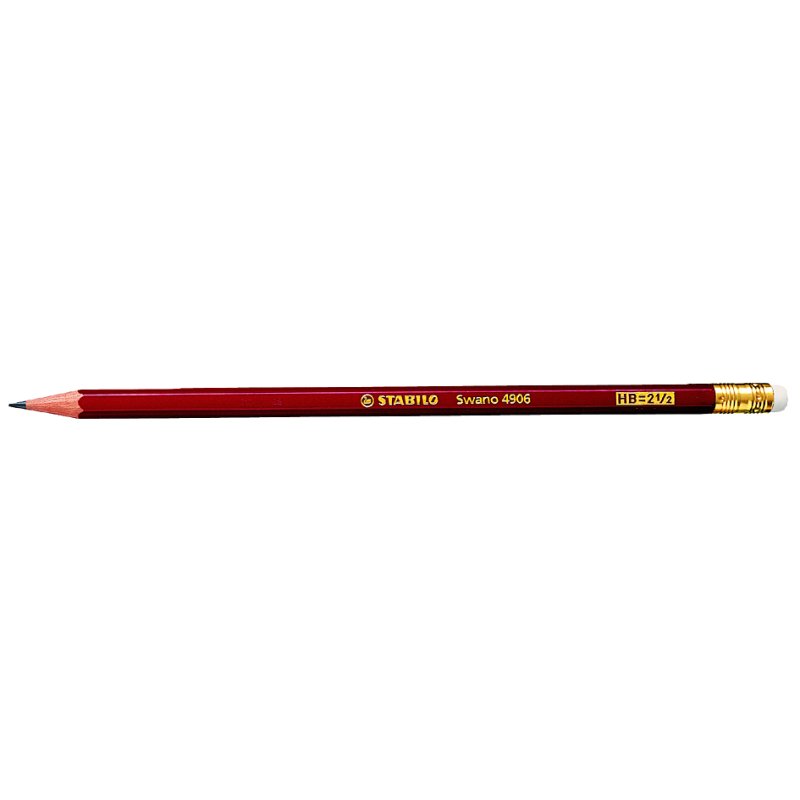 STABILO Swano pencil with eraser, red, HB hardness