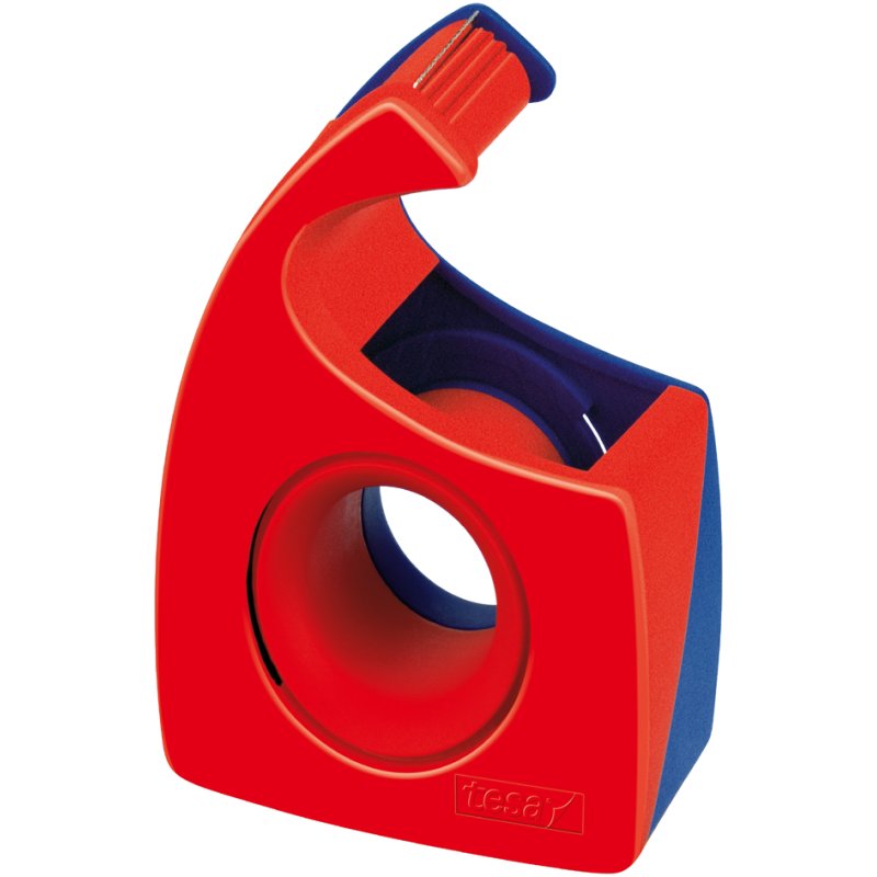 tesa Easy Cut dérouleur de ruban adhésif, rechargeables, rouge/bleu, pour ruban de 19 mm