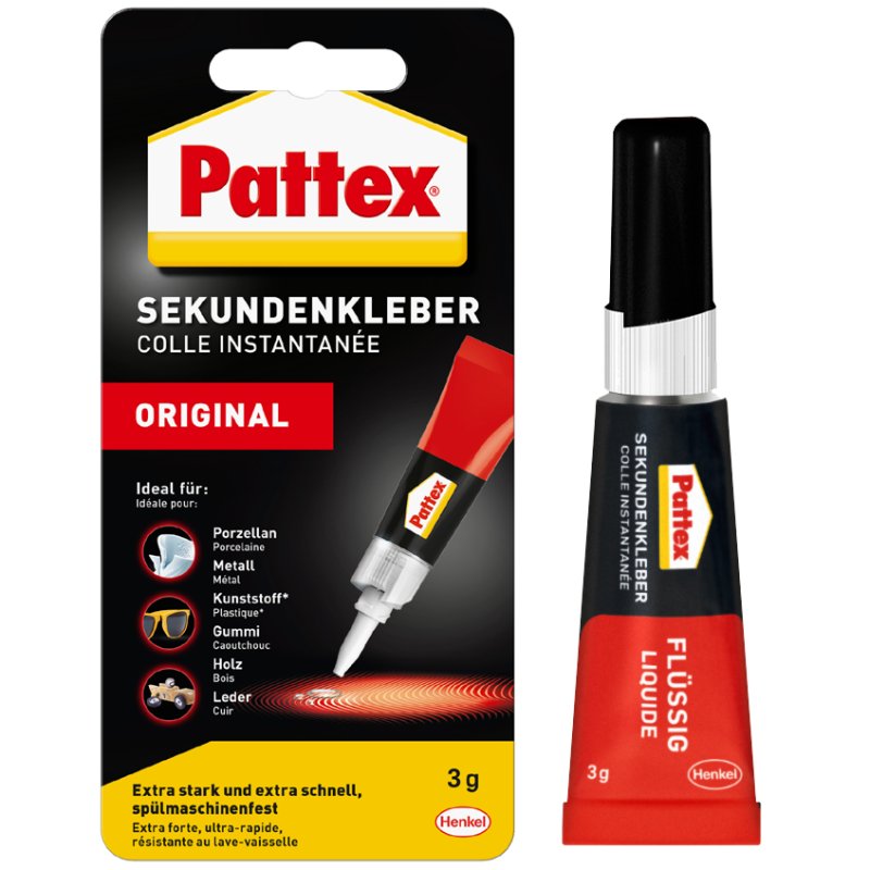 Pattex colle instantanée liquide, tube 3 g, dosage goutte à goutte