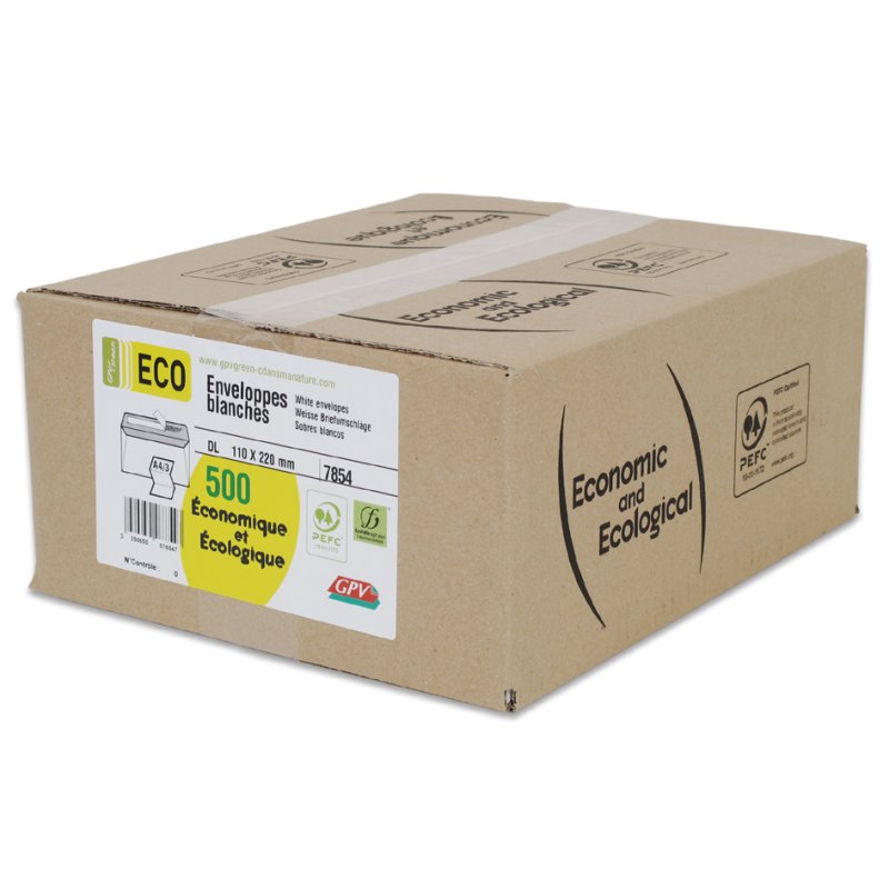 GPV Envelopes self-adhesive with peel strip white, 500 pieces