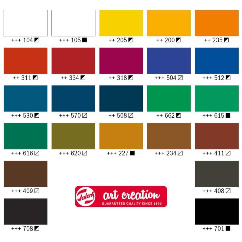 Royal Talens olieverf ArtCreation, 24 tubes van 12 ml, plantaardige oliën