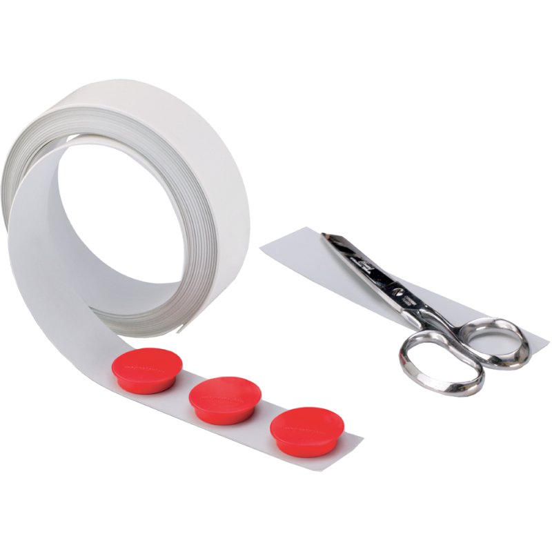 magnetoplan bande magnétique, blanc, auto-adhésif, 35 mm × 5 m