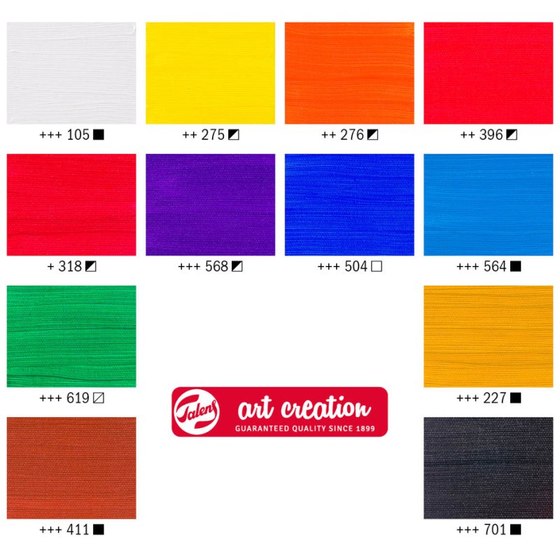 Royal Talens peinture acrylique ArtCreation, 75 ml, ensemble 12 pièces