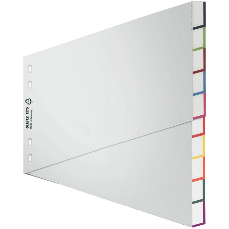 LEITZ intercalaires blancs A4 extra large, 10 pièces, PP gris
