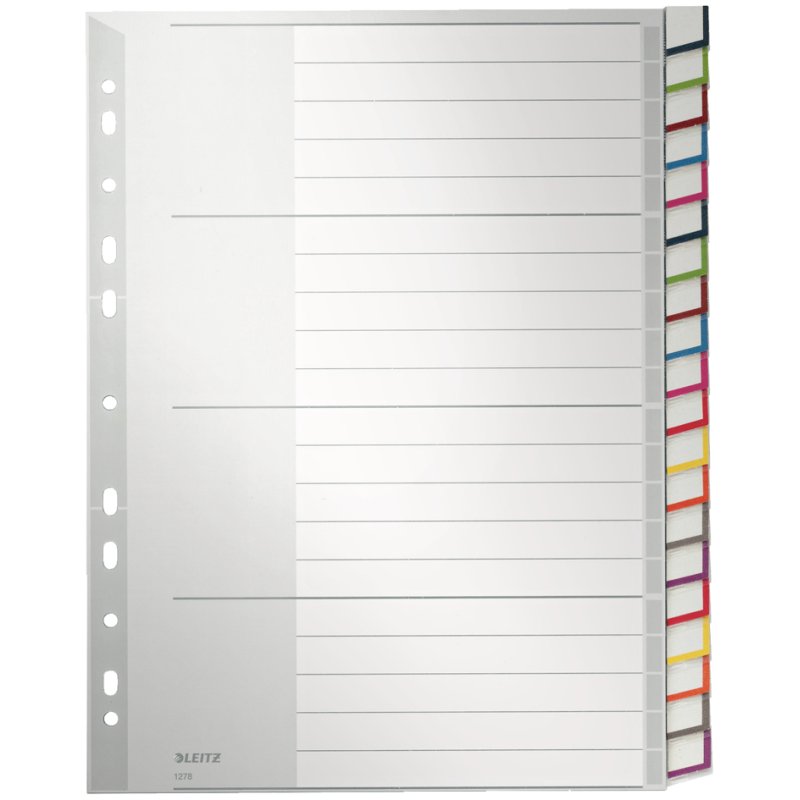 LEITZ intercalaires blancs A4 extra large, 10 pièces, PP gris