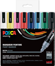 POSCA pigmentmarkers PC-5M, 8-delige set portreitkleuren, 1,8-2,5 mm
