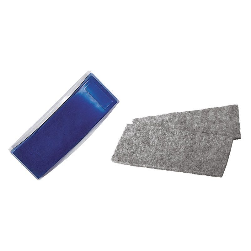 magnetoplan feutre de rechange pour effaceur de tableau, gris, magnétique, 12 pièces