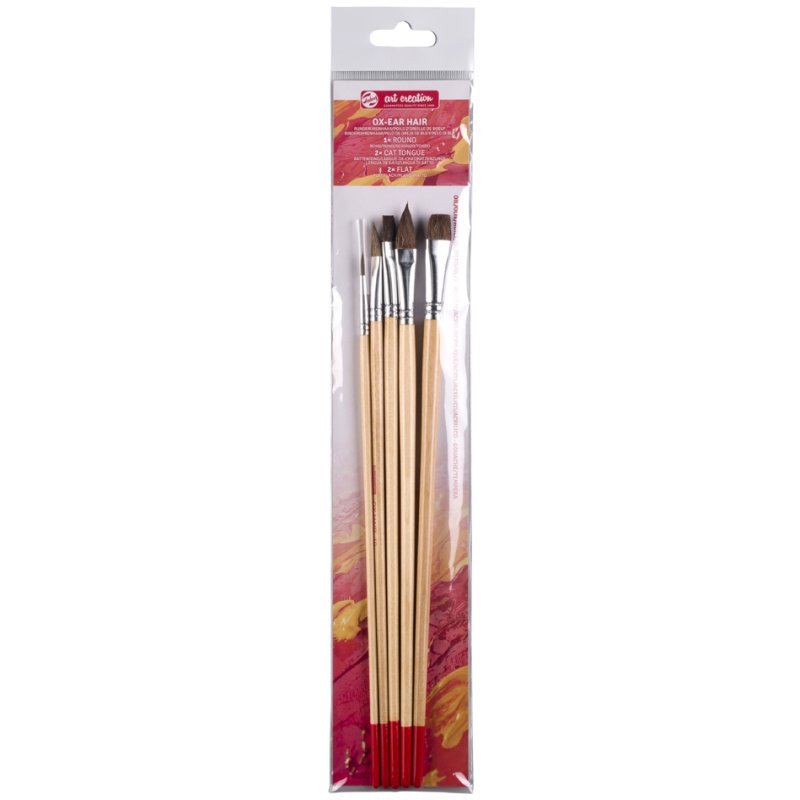 Royal Talens ArtCreation ELEMENTS brushes, ox-ear hair, set of 5 pieces