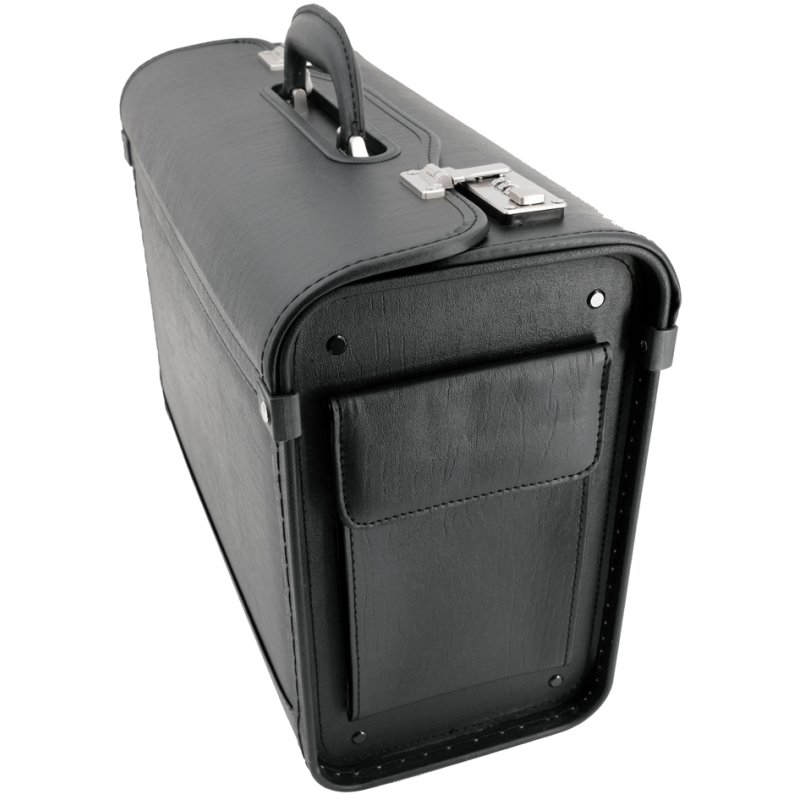Alassio mallette pilote GENOVA, cuir synthétique, noir, 45×20×34 cm